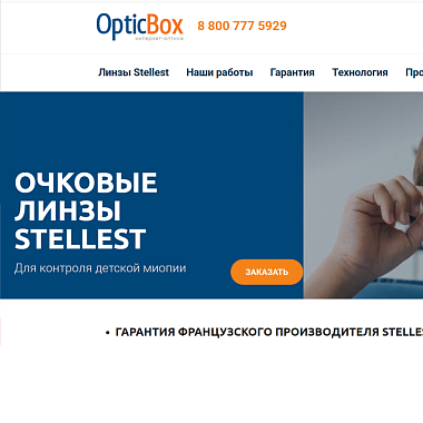 Сайт-визитка для детских линз Stellest