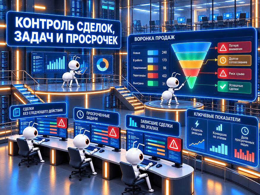 Контроль сделок, задач и просрочек без микроменеджмента